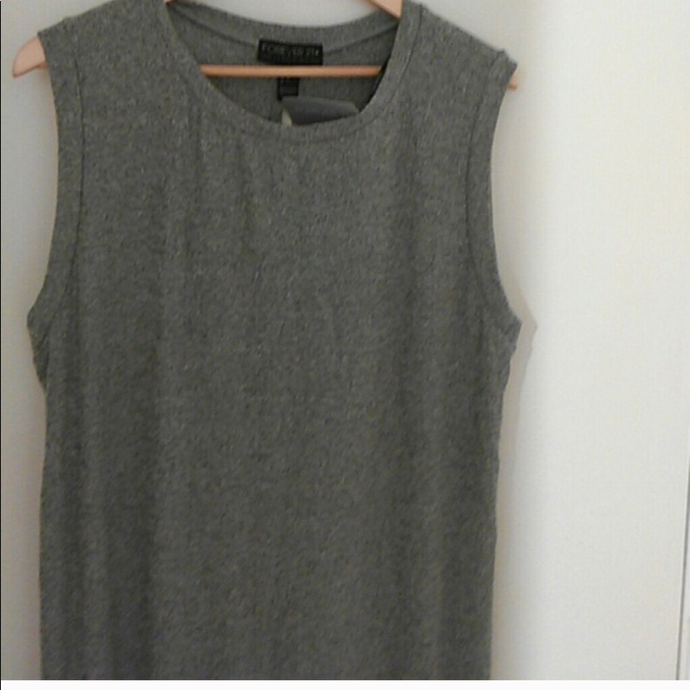 Grey high slit maxi dress BNWT